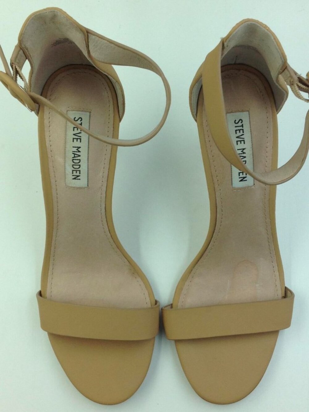 Woman's Tan Leather Buckle Detail Steve Madden High Heels - Picture 2 of 7